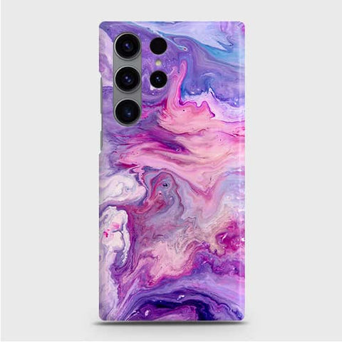 Samsung Galaxy S24 Ultra 5G Cover - Chic Blue Liquid Marble Printed Hard Case with Life Time Colors Guarantee