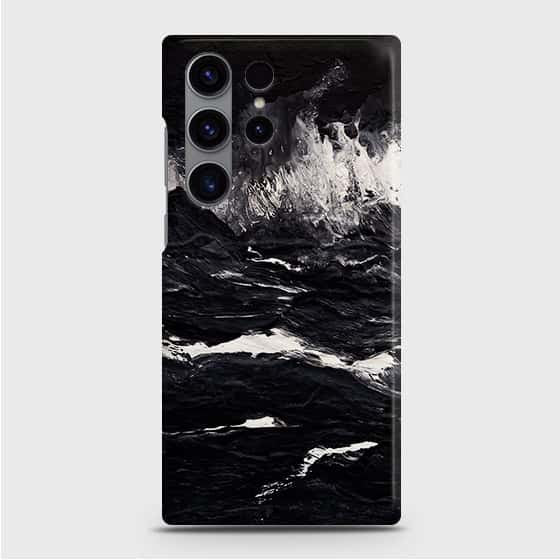 Samsung Galaxy S24 Ultra 5G Cover - Black Ocean Marble Trendy Printed Hard Case with Life Time Colors Guarantee