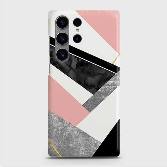 Samsung Galaxy S23 Ultra 5G Cover - Geometric Luxe Marble Trendy Printed Hard Case with Life Time Colors Guarantee (Fast Delivery)