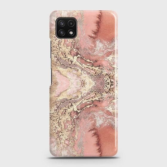 Samsung Galaxy A22 5G Cover - Trendy Chic Rose Gold Marble Printed Hard Case with Life Time Colors Guarantee (Fast Delivery)
