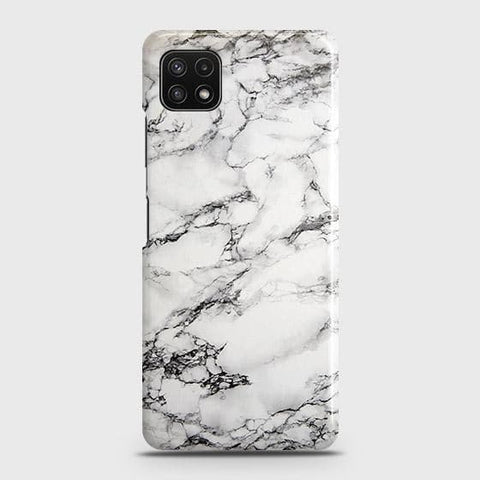 Samsung Galaxy A22 5G Cover - Matte Finish - Trendy White Floor Marble Printed Hard Case with Life Time Colors Guarantee (Fast Delivery)
