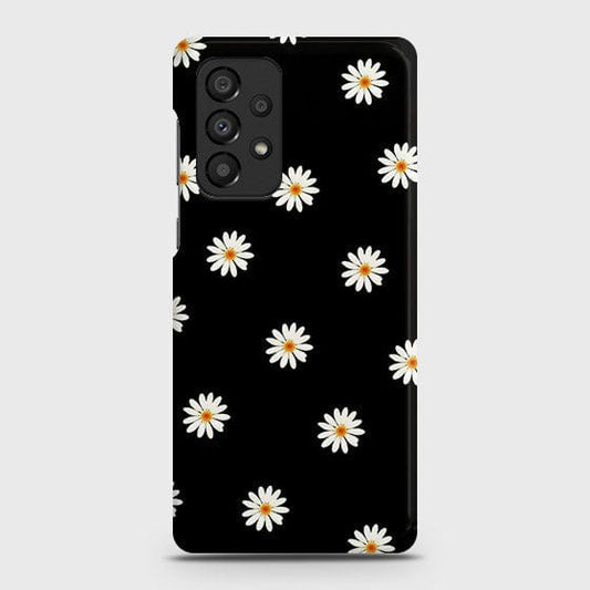 Samsung Galaxy A23 Cover - White Bloom Flowers with Black Background Printed Hard Case with Life Time Colors Guarantee (Fast Delivery)