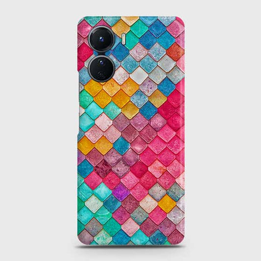 Vivo Y16 Cover - Chic Colorful Mermaid Printed Hard Case with Life Time Colors Guarantee ( Fast Delivery )