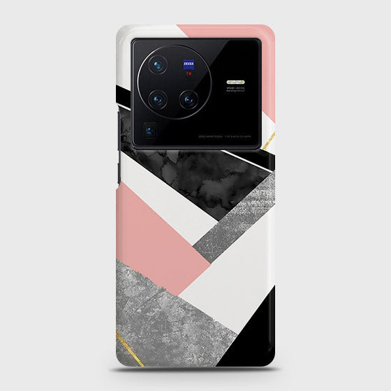 Vivo X80 Cover - Matte Finish - Geometric Luxe Marble Trendy Printed Hard Case with Life Time Colors Guarantee ( Fast Delivery )