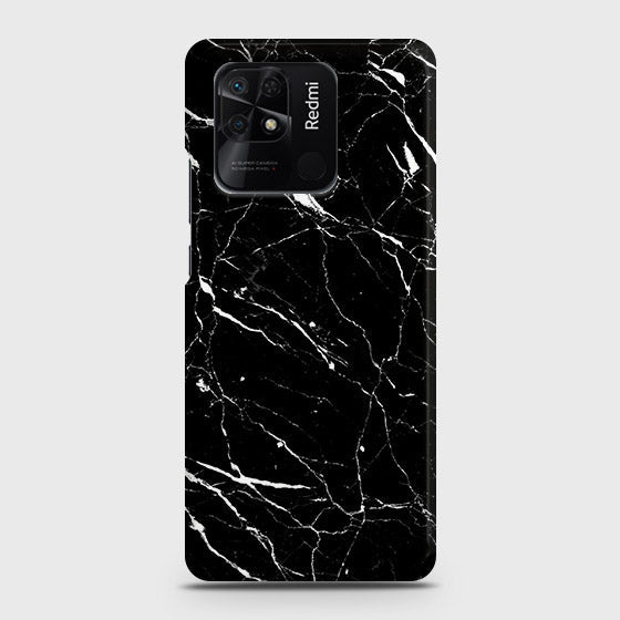 Xiaomi Redmi 10C Cover - Trendy Black Marble Printed Hard Case with Life Time Colors Guarante ( Fast Delivery )