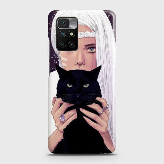 Xiaomi Redmi 10 Prime Cover - Trendy Wild Black Cat Printed Hard Case with Life Time Colors Guarantee