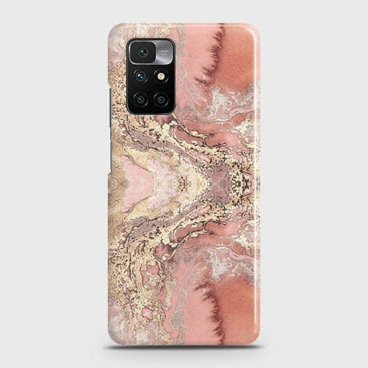Xiaomi Redmi 10 Prime Cover - Trendy Chic Rose Gold Marble Printed Hard Case with Life Time Colors Guarantee b66