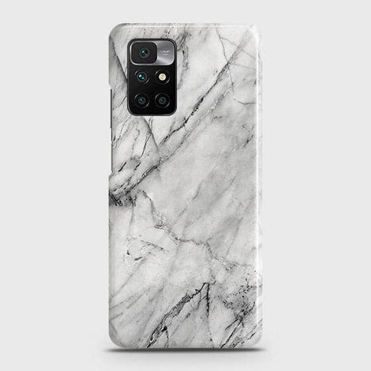Xiaomi Redmi 10 Prime Cover - Matte Finish - Trendy White Marble Printed Hard Case with Life Time Colors Guarantee