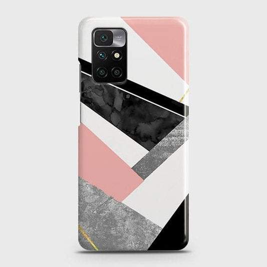 Xiaomi Redmi 10 Prime Cover - Matte Finish - Geometric Luxe Marble Trendy Printed Hard Case with Life Time Colors Guarantee