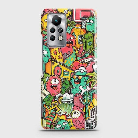 Infinix Note 11 Pro Cover - Candy Colors Trendy Sticker Bomb Printed Hard Case with Life Time Colors Guarantee (Fast Delivery)