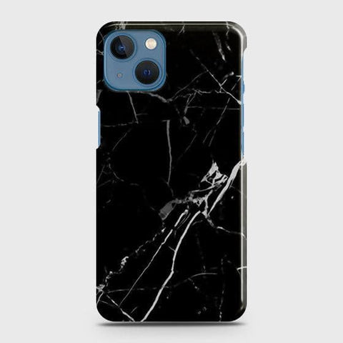 iPhone 13 Mini Cover - Black Modern Classic Marble Printed Hard Case with Life Time Colors Guarantee b-70 ( Fast Delivery )