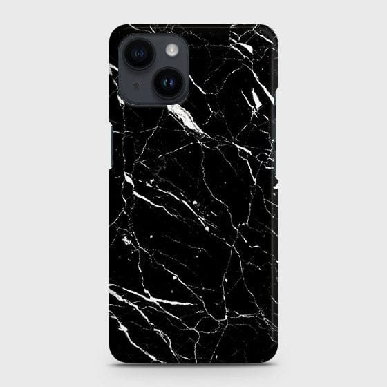 iPhone 14 Plus Cover - Trendy Black Marble Printed Hard Case with Life Time Colors Guarantee (Fast Delivery)