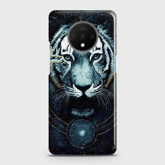 OnePlus 7T Cover - Vintage Galaxy Tiger Printed Hard Case with Life Time Colors Guarantee ( Fast Delivery )