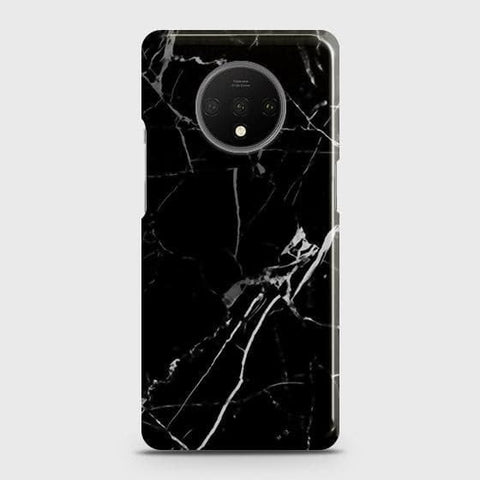 OnePlus 7T Cover - Black Modern Classic Marble Printed Hard Case with Life Time Colors Guarantee ( Fast Delivery )