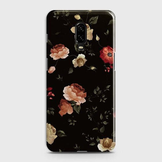 OnePlus 7 Cover - Matte Finish - Dark Rose Vintage Flowers Printed Hard Case with Life Time Colors Guarantee (Fast Delivery)