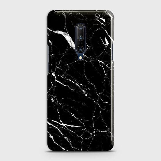 OnePlus 7 Pro Cover - Trendy Black Marble Printed Hard Case with Life Time Colors Guarantee ( Fast Delivery)
