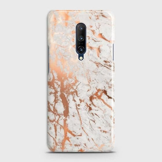 OnePlus 7 Pro Cover - In Chic Rose Gold Chrome Style Printed Hard Case with Life Time Colors Guarantee(1) ( Fast Delivery )