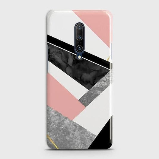 OnePlus 7 Pro Cover - Matte Finish - Geometric Luxe Marble Trendy Printed Hard Case with Life Time Colors Guarantee B82 ( Fast Delivery )