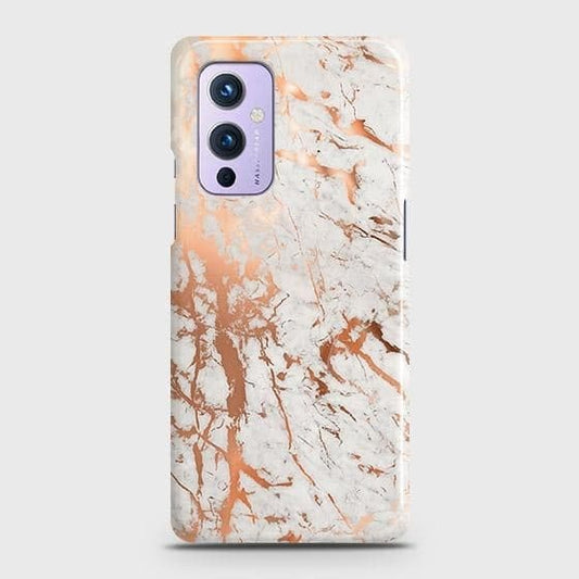 OnePlus 9 Cover - In Chic Rose Gold Chrome Style Printed Hard Case with Life Time Colors Guarantee ( Fast Delivery )