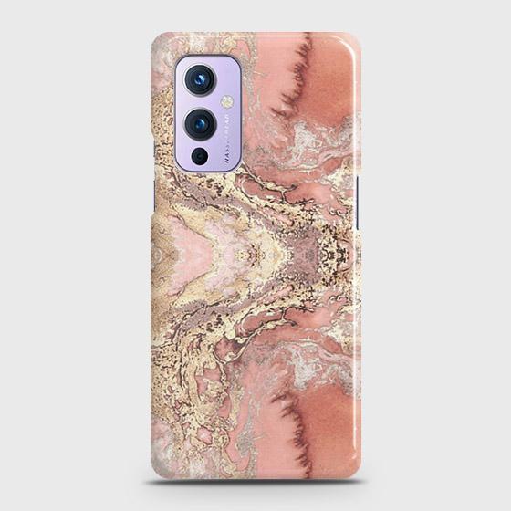 OnePlus 9 Cover - Trendy Chic Rose Gold Marble Printed Hard Case with Life Time Colors Guarantee (Fast Delivery)