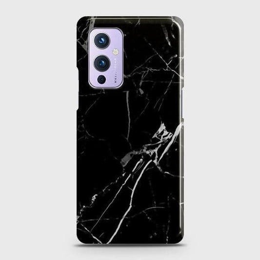 OnePlus 9 Cover - Black Modern Classic Marble Printed Hard Case with Life Time Colors Guarantee b62 ( Fast Delivery )