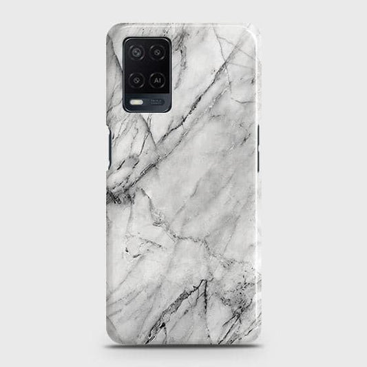 Oppo A54 4G Cover - Matte Finish - Trendy White Marble Printed Hard Case with Life Time Colors Guarantee (Fast Delivery)