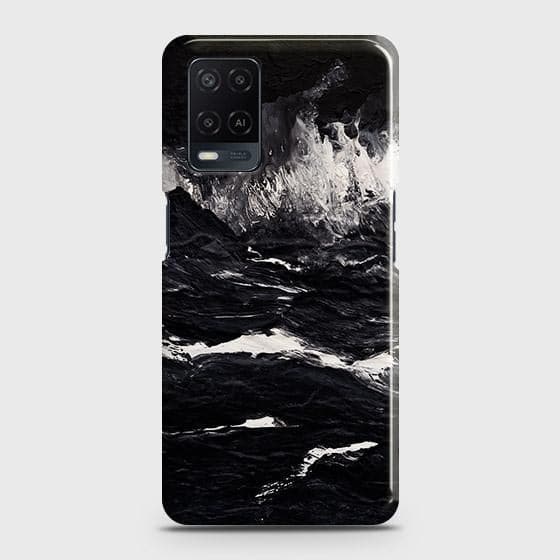 Oppo A54 4G Cover - Black Ocean Marble Trendy Printed Hard Case with Life Time Colors Guarantee (Fast Delivery)