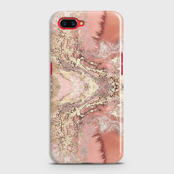 Oppo A3s Cover - Trendy Chic Rose Gold Marble Printed Hard Case with Life Time Colors Guarantee B (38) 1 ( Fast Delivery )
