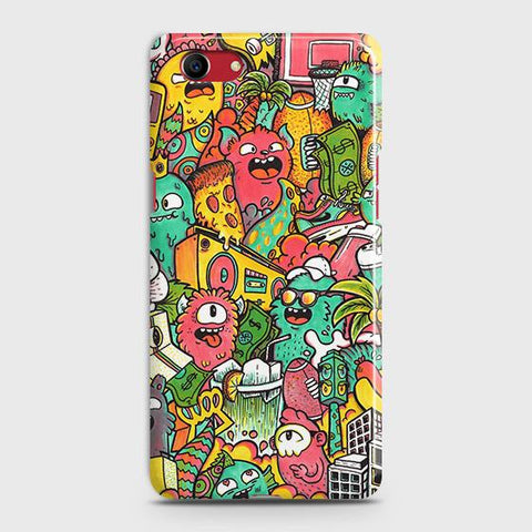 Oppo A1k Cover - Matte Finish - Candy Colors Trendy Sticker Collage Printed Hard Case with Life Time Colors Guarantee (Fast Delivery)