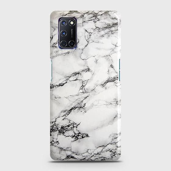 Oppo A92 Cover - Matte Finish - Trendy Mysterious White Marble Printed Hard Case with Life Time Colors Guarantee ( Fast Delivery )