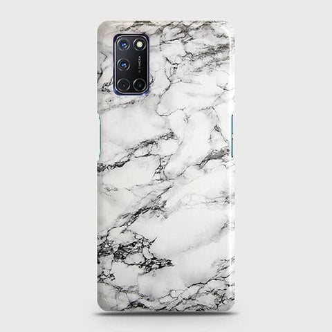 Oppo A92 Cover - Matte Finish - Trendy Mysterious White Marble Printed Hard Case with Life Time Colors Guarantee ( Fast Delivery )