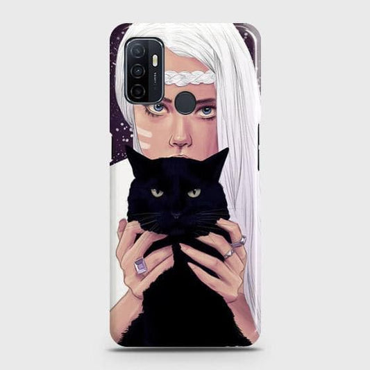 Oppo A53s Cover - Trendy Wild Black Cat Printed Hard Case with Life Time Colors GuaranteeB(52) ( Fast Delivery )