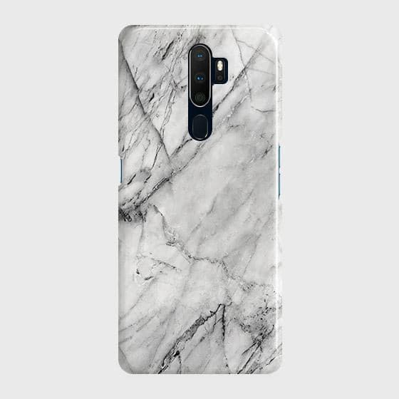 Oppo A9 2020 Cover - Matte Finish - Trendy White Floor Marble Printed Hard Case with Life Time Colors Guarantee - b49(Fast Delivery)