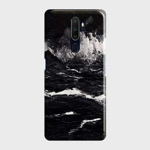 Oppo A5 2020 Cover - Black Ocean Marble Trendy Printed Hard Case with Life Time Colors Guarante  ( Fast Delivery )