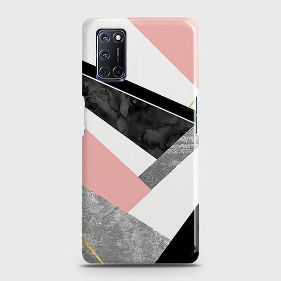 Oppo A52 Cover - Matte Finish - Geometric Luxe Marble Trendy Printed Hard Case with Life Time Colors Guarantee ( Fast Delivery