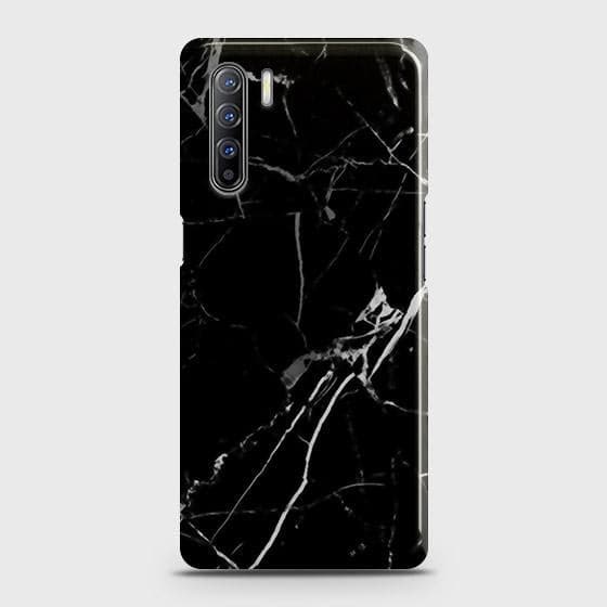 Oppo Reno 3 Cover - Black Modern Classic Marble Printed Hard Case with Life Time Colors Guarantee ( Fast Delivery )