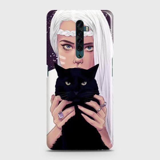 Oppo Reno 2 Cover - Trendy Wild Black Cat Printed Hard Case with Life Time Colors Guarantee B59 ( Fast Delivery )
