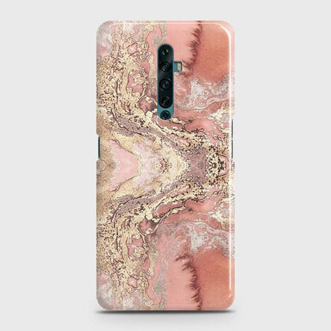 Oppo Reno 2Z Cover - Trendy Chic Rose Gold Marble Printed Hard Case with Life Time Colors Guarantee ( Fast Delivery )