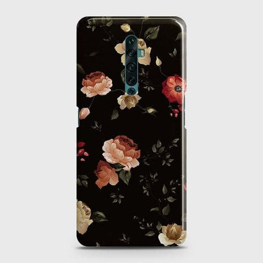 Oppo Reno 2Z Cover - Matte Finish - Dark Rose Vintage Flowers Printed Hard Case with Life Time Colors Guarantee b56 ( Fast Delivery )