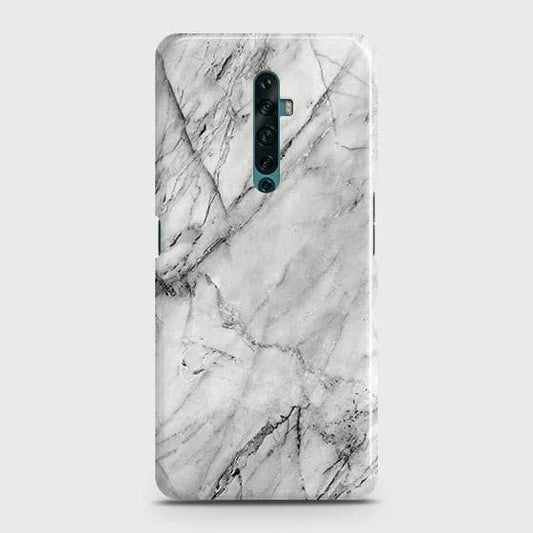 Oppo Reno 2F Cover - Matte Finish - Trendy White Floor Marble Printed Hard Case with Life Time Colors Guarantee ( Fast Delivery )
