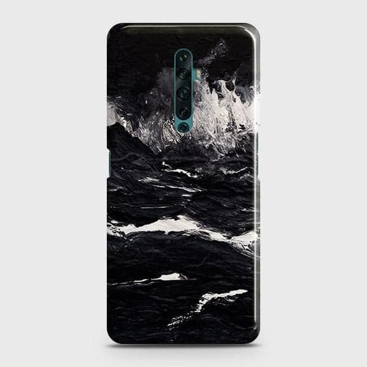 Oppo Reno 2F Cover - Black Ocean Marble Trendy Printed Hard Case with Life Time Colors Guarantee ( Fast Delivery )