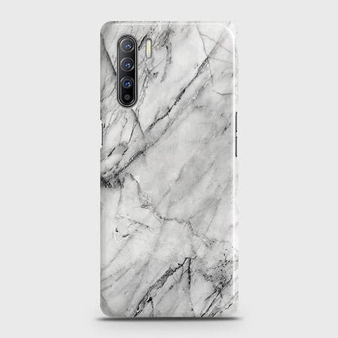 Oppo F15 Cover - Matte Finish - Trendy White Floor Marble Printed Hard Case with Life Tim0e Colors Guarantee  B (28) 1 ( Fast Delivery )