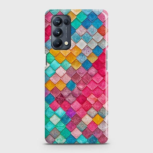 Oppo Reno 5 Pro 5G Cover - Chic Colorful Mermaid Printed Hard Case with Life Time Colors Guarantee ( Fast Delivery )