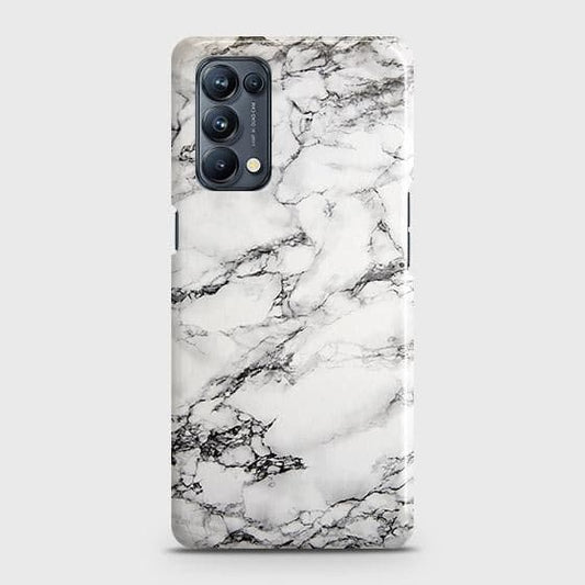 Oppo Reno 5 Pro 5G Cover - Matte Finish - Trendy Mysterious White Marble Printed Hard Case with Life Time Colors Guarantee ( Fast Delivery )