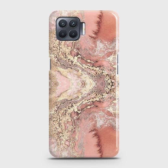 Oppo A73 Cover - Trendy Chic Rose Gold Marble Printed Hard Case with Life Time Colors Guarantee ( Fast Delivery )