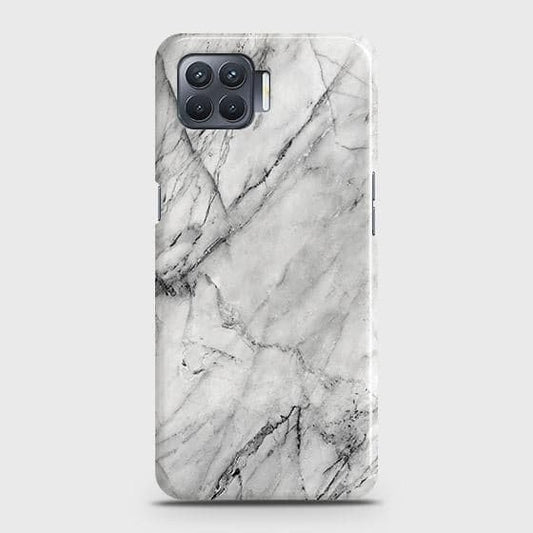 Oppo F17 Cover - Matte Finish - Trendy White Marble ( Fast Delivery )