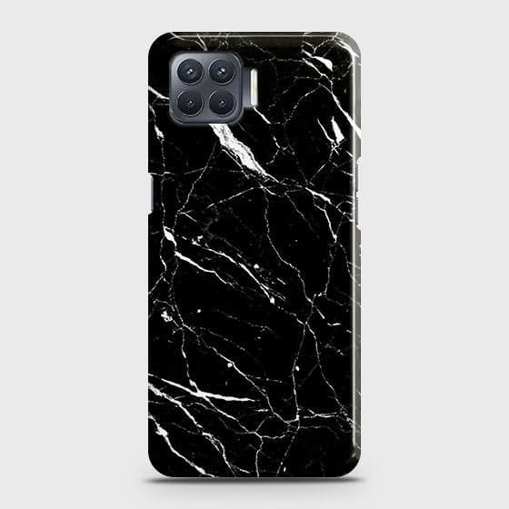 Oppo F17 Cover - Trendy Black Marble Printed Hard Case with Life Time Colors Guarantee (Fast Delivery)