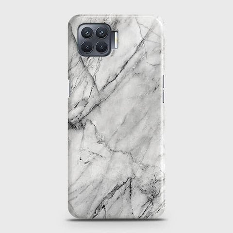 Oppo Reno4 Lite Cover - Matte Finish - Trendy White Marble Printed Hard Case with Life Time Colors Guarantee ( Fast Delivery )