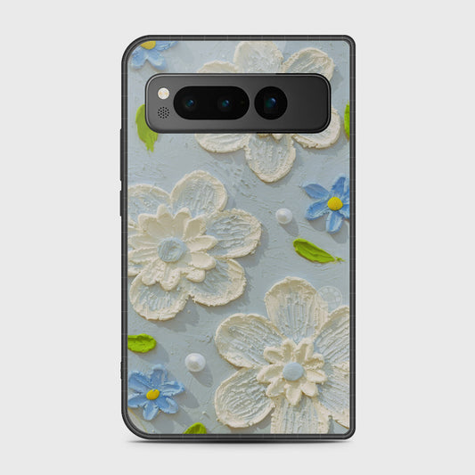 Google Pixel Fold Cover - Floral Series - Design 3 - Sky Blue - HQ Premium Shine Durable Shatterproof Case