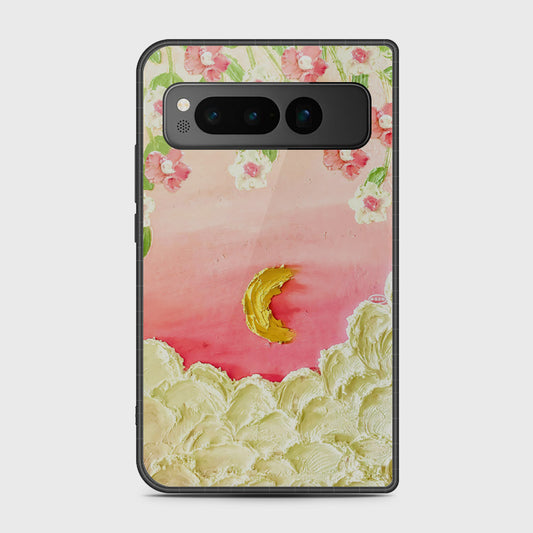Google Pixel Fold Cover - Floral Series - Design 7 - Pink & Yellow - HQ Premium Shine Durable Shatterproof Case